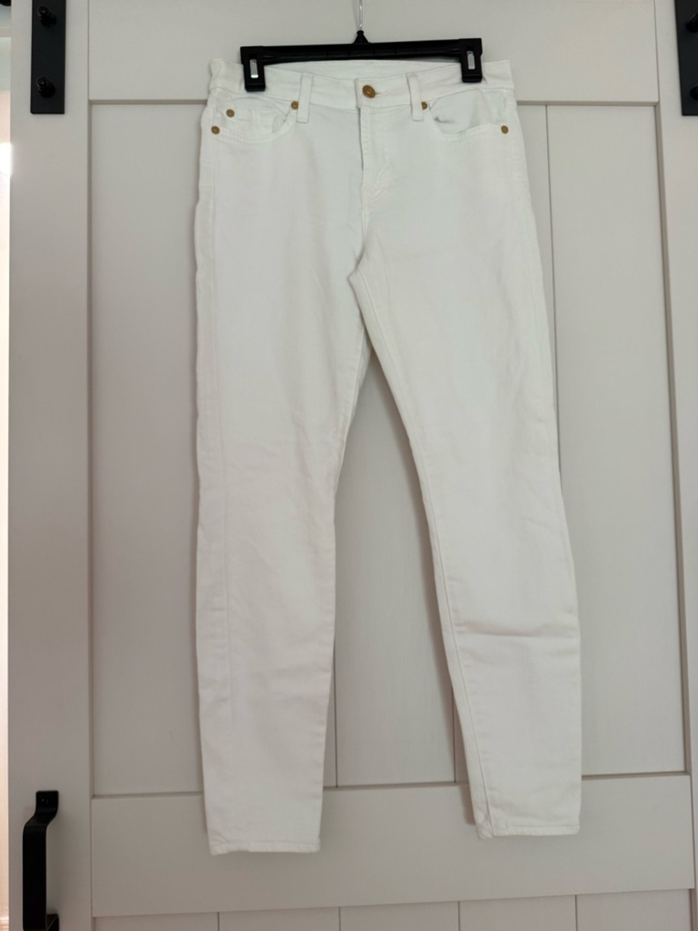 7 For All Mankind White Skinny Jeans